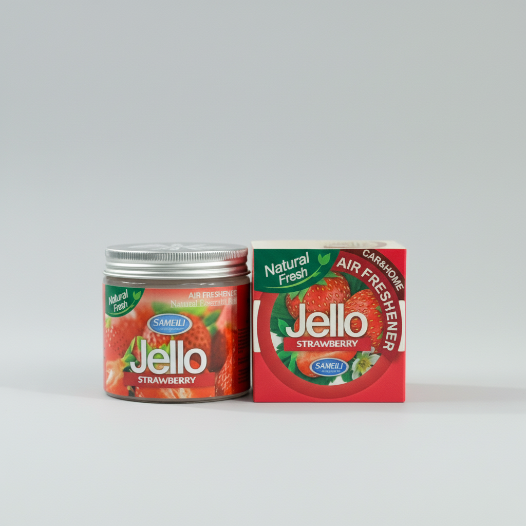 Jello Car Air Freshener – Long-Lasting Gel Fragrance | Odor Eliminator for Cars (Strawberry)