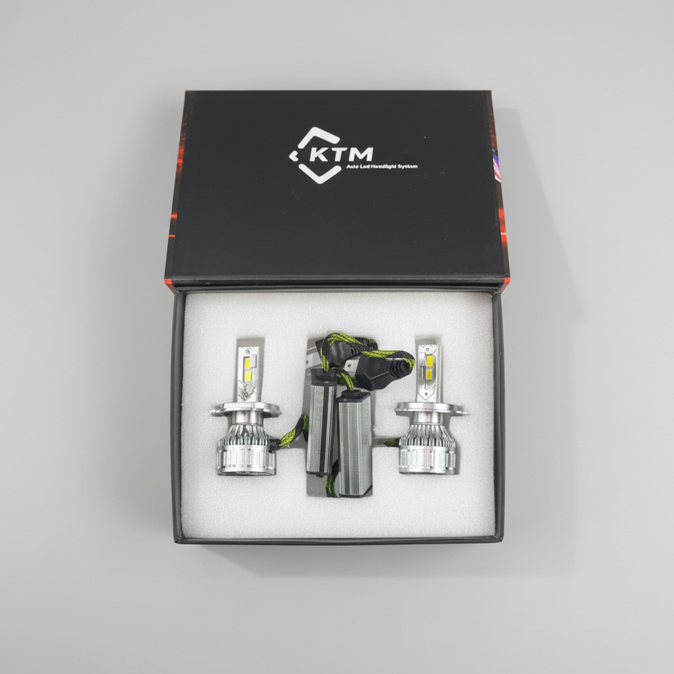 KTM 6500W AI Mobile Controlled LED Headlight – High Power 2 Copper Cooling | Smart App Control & Ultra Bright Car Headlamp