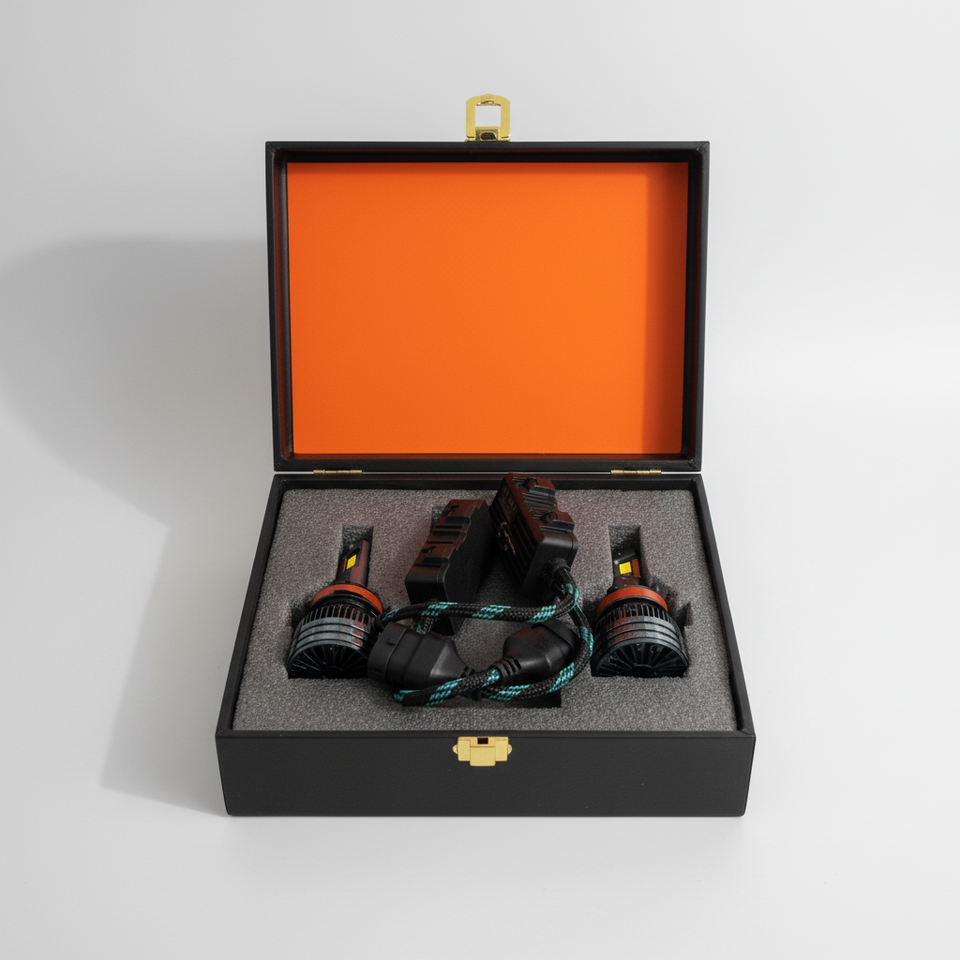 4000W High Power LED Headlight – 3 Copper Cooling Pipes | Ultra Bright Long-Range Car LED Bulb