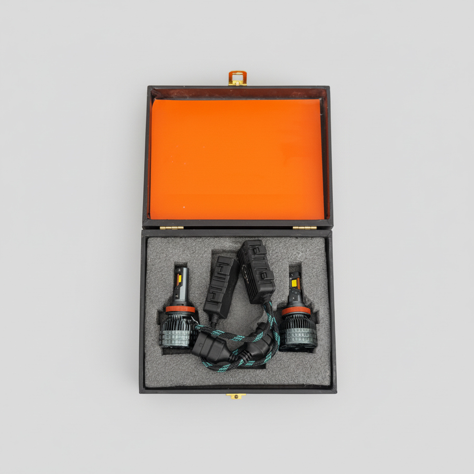 4000W High Power LED Headlight – 3 Copper Cooling Pipes | Ultra Bright Long-Range Car LED Bulb