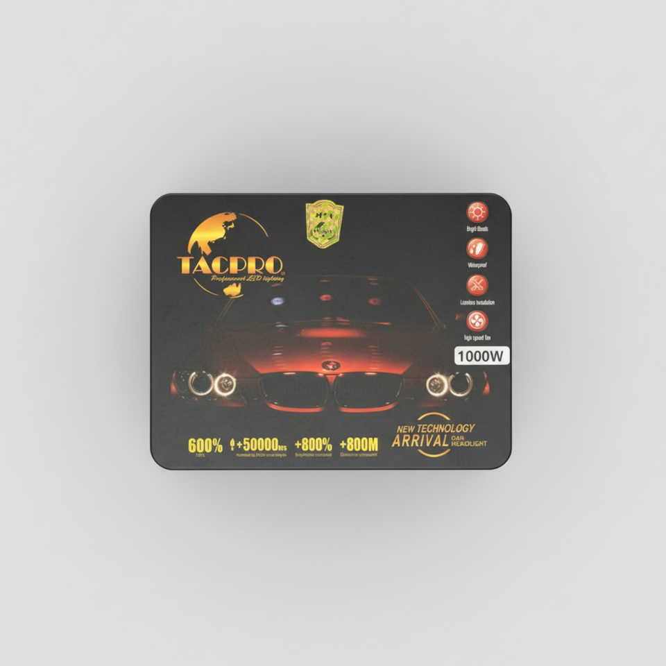 TacPro 1000W 2-Copper LED Headlight – High Power Bright Light for Cars & Bikes