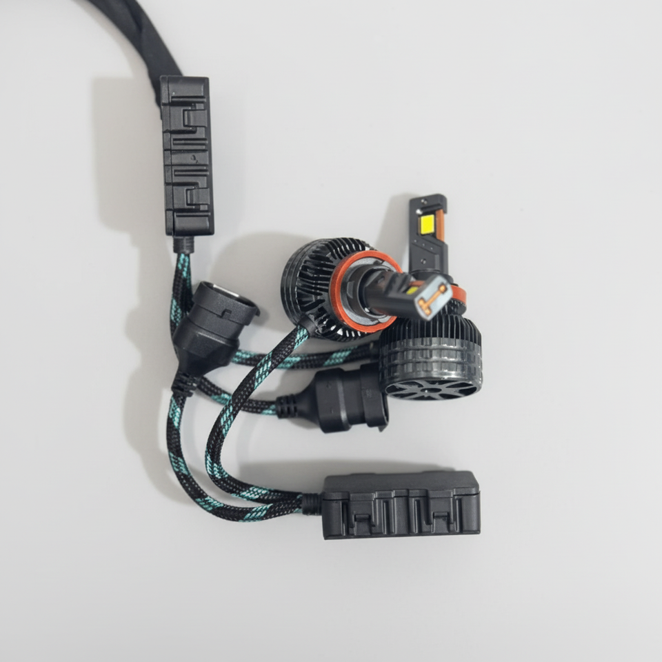 4000W High Power LED Headlight – 3 Copper Cooling Pipes | Ultra Bright Long-Range Car LED Bulb